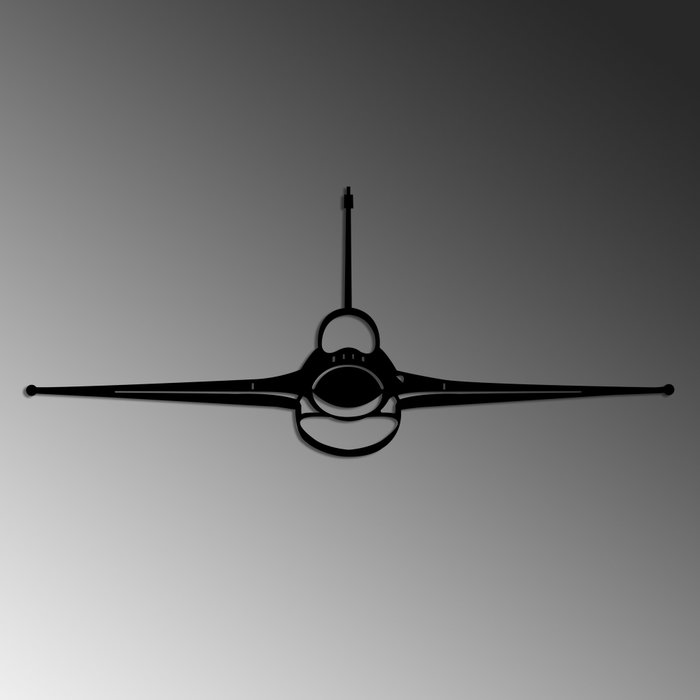 Wallity F-16 Jet Fighter Escultura de Pared en Negro